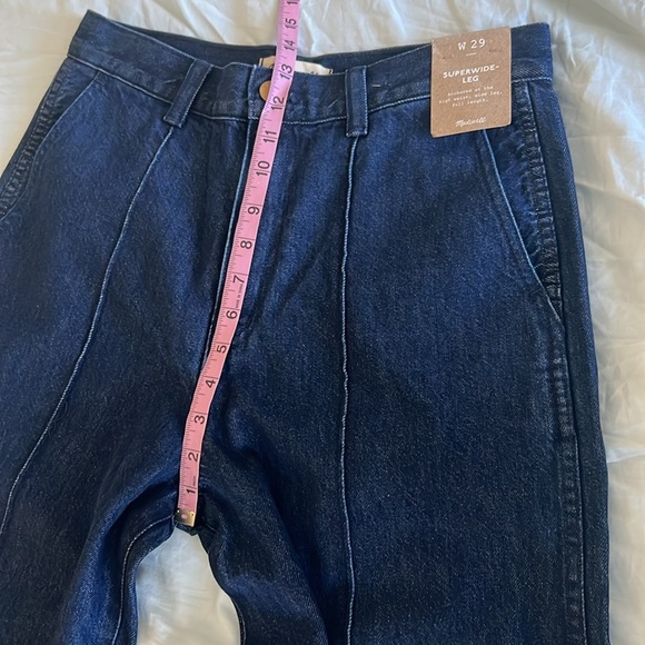 Madewell Super Wide-Leg Dark Blue Jeans - Picture 4 of 12